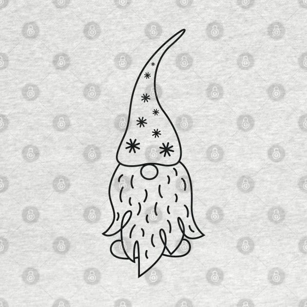 Scandinavian Christmas Gnome line art by holidaystore